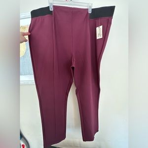 Terra & Sky Point Dress Pant, in burgundy - Size 3x